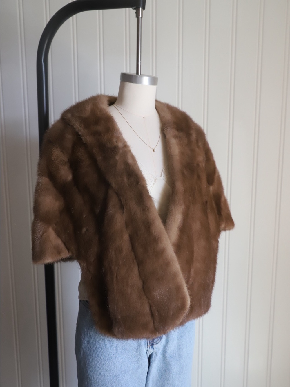 Vintage Brown Fur shawl